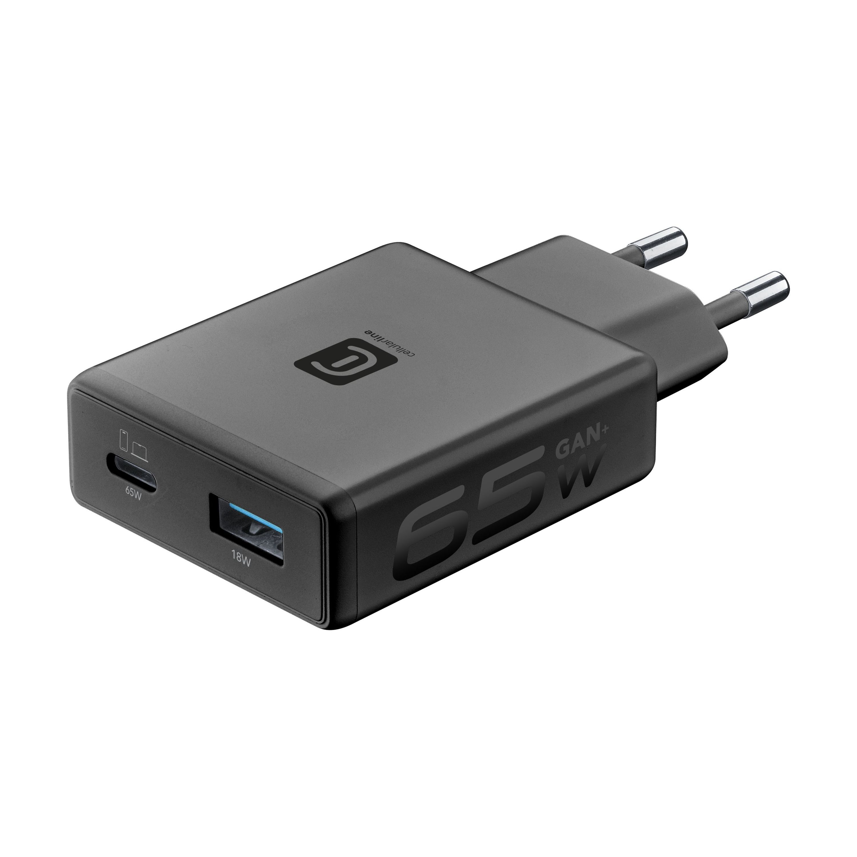 Cellularline Caricatore Dual USB A +C  65W Nero