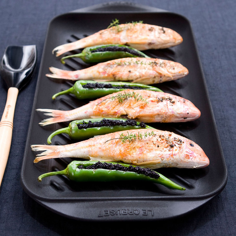 Le Creuset Grill rettangolare Tradition in ghisa 32x22CM Nero Matt