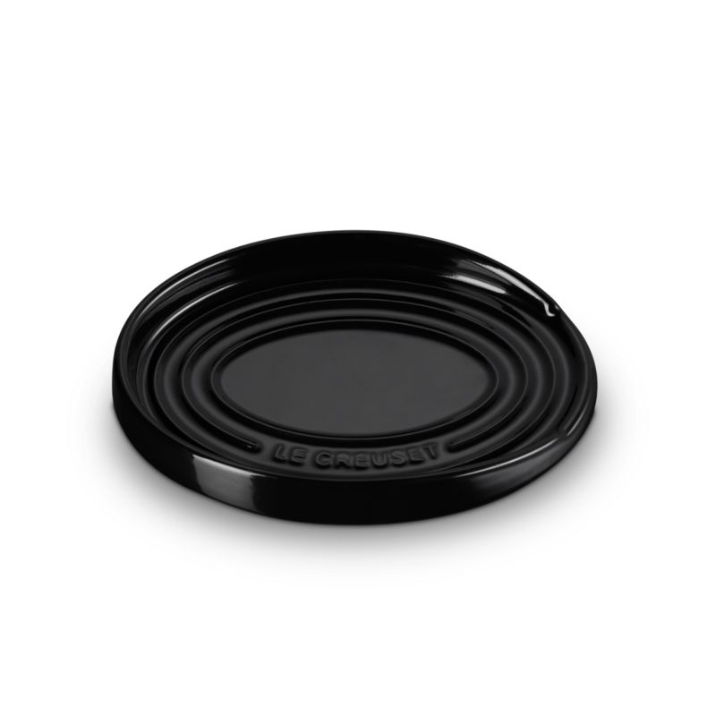 Le Creuset Poggiamestolo ovale in gres vetrificato 16CM Nero lucido