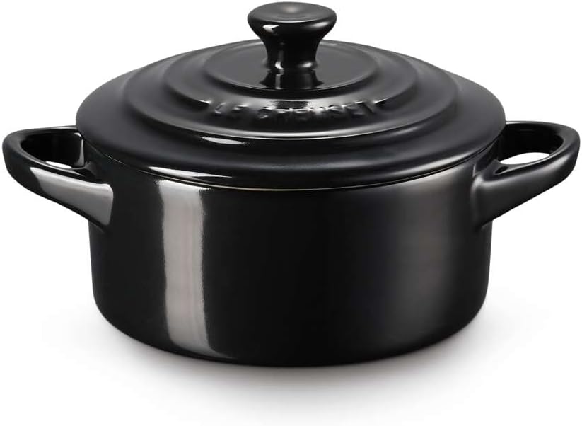 Le Creuset Mini Cocotte rotonda in gres vetrificato 10CM Nero lucido