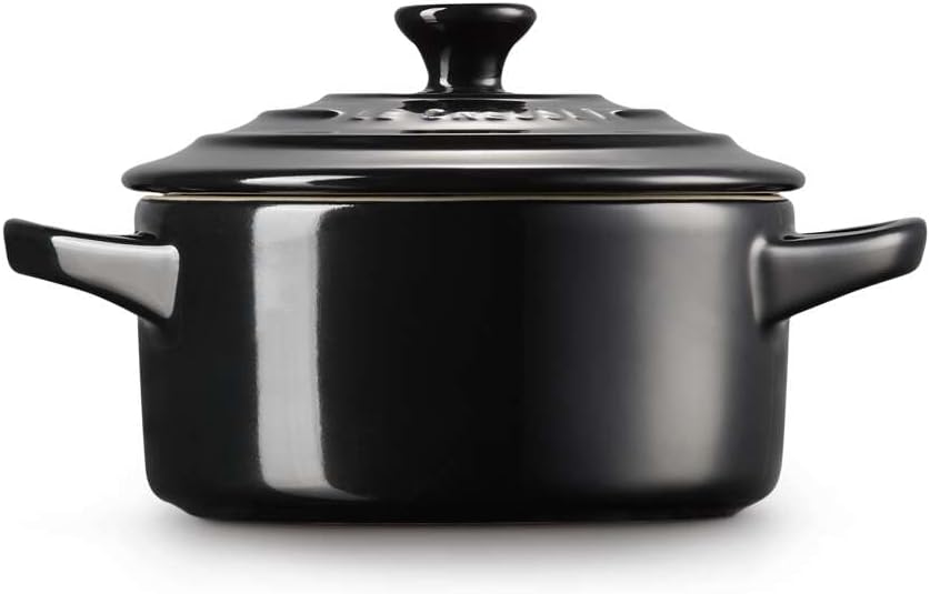 Le Creuset Mini Cocotte rotonda in gres vetrificato 10CM Nero lucido