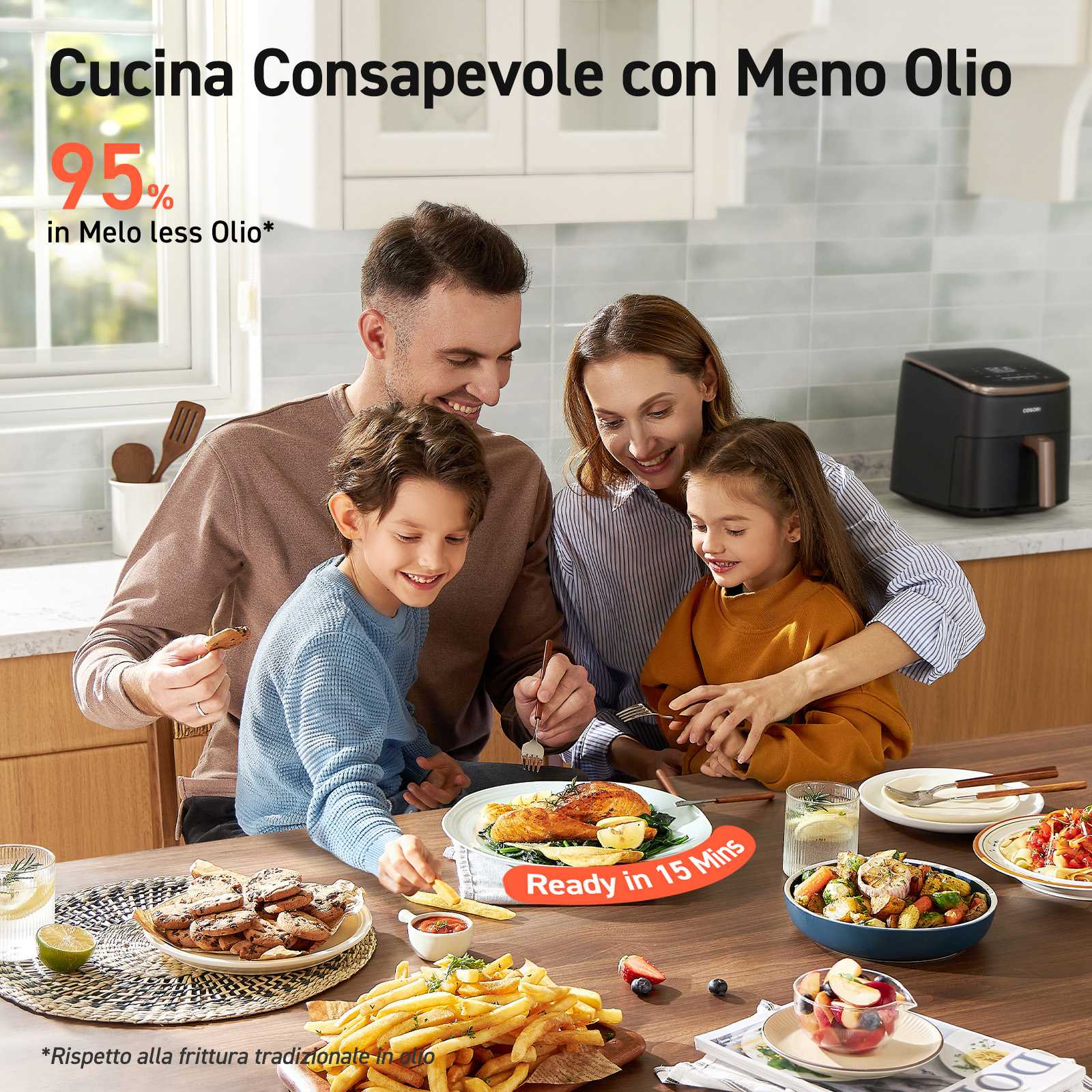 Cosori Friggitrice ad Aria Turbo Blaze Chef Edition 6L Nero Oro Rosa