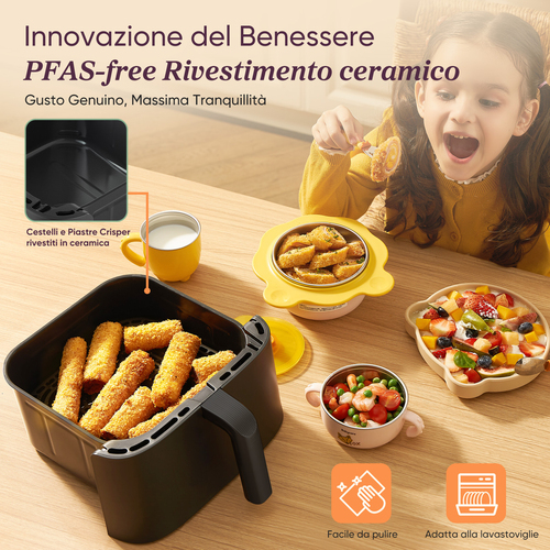 Cosori Friggitrice ad Aria Turbo Tower 10.8L Nero