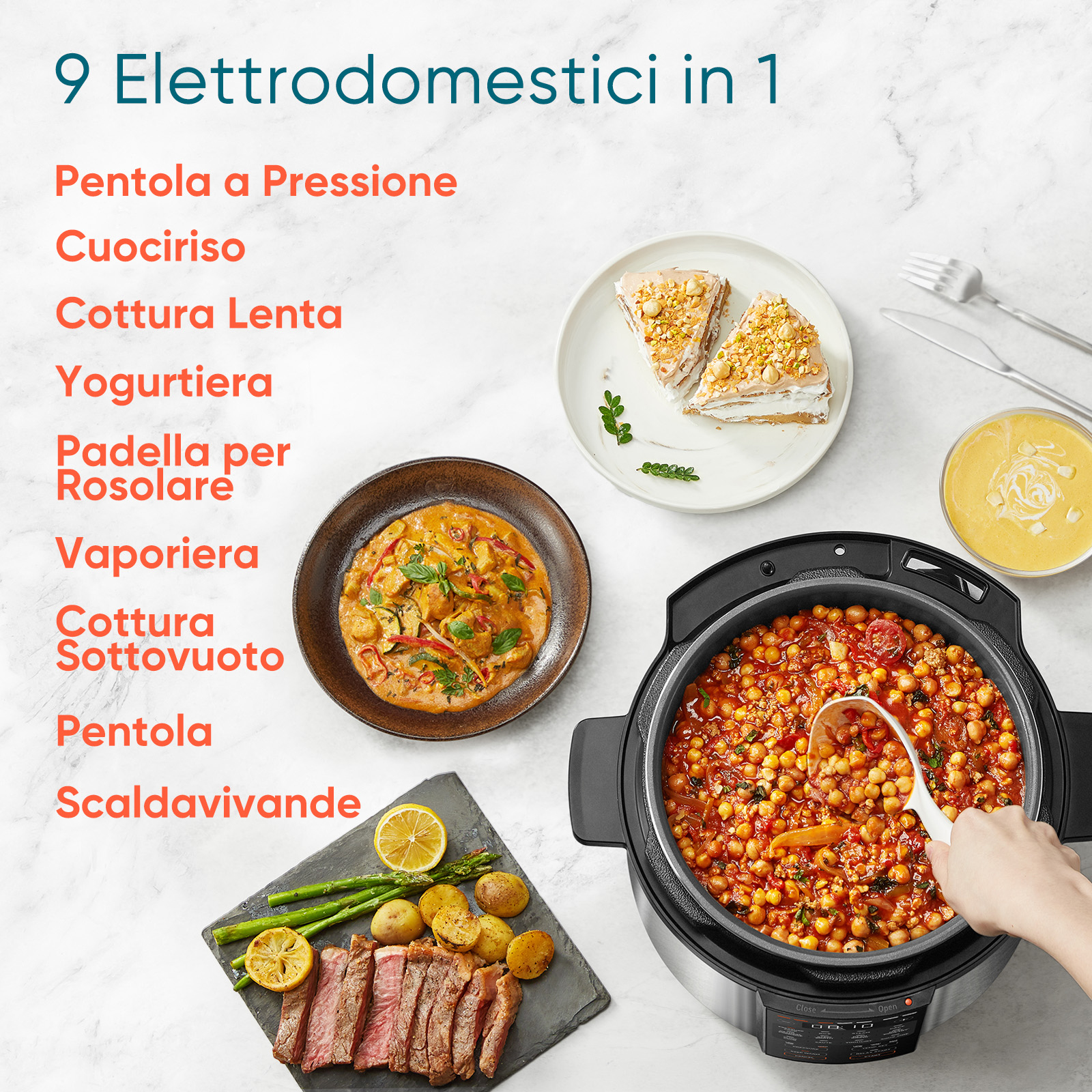 Cosori Pentola a Pressione elettrica 5,7L Nero Acciaio Inox