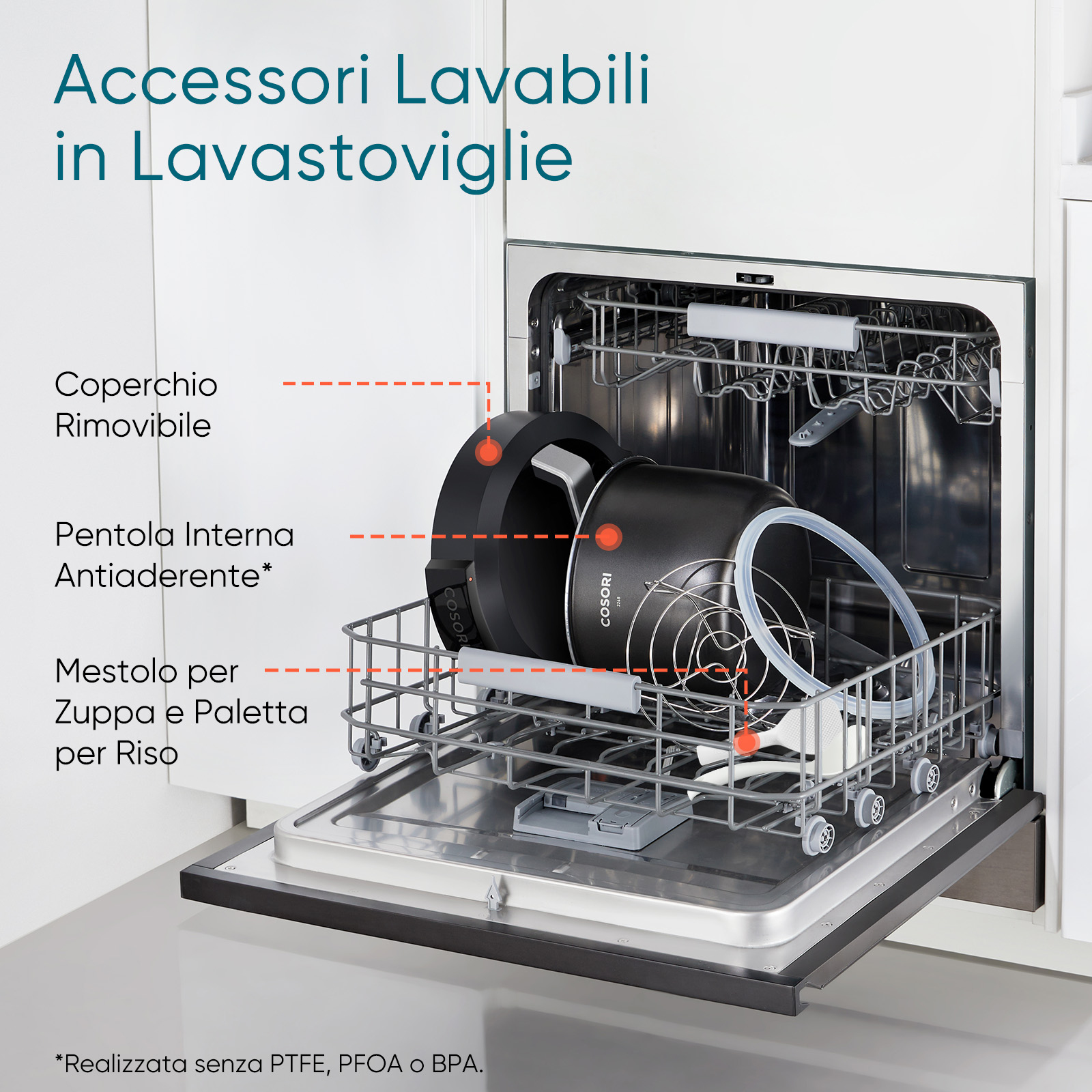 Cosori Pentola a Pressione elettrica 5,7L Nero Acciaio Inox