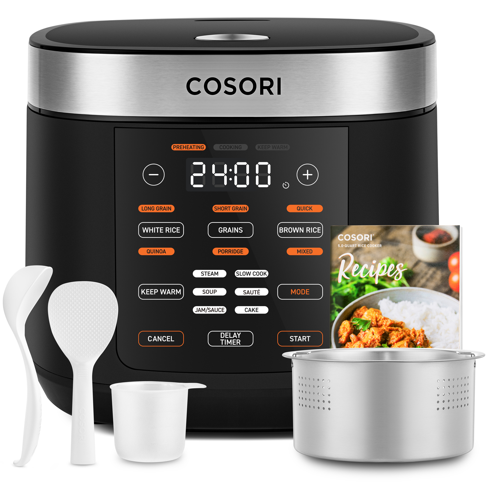 Cosori Cuociriso Multifunzione 5L Nero