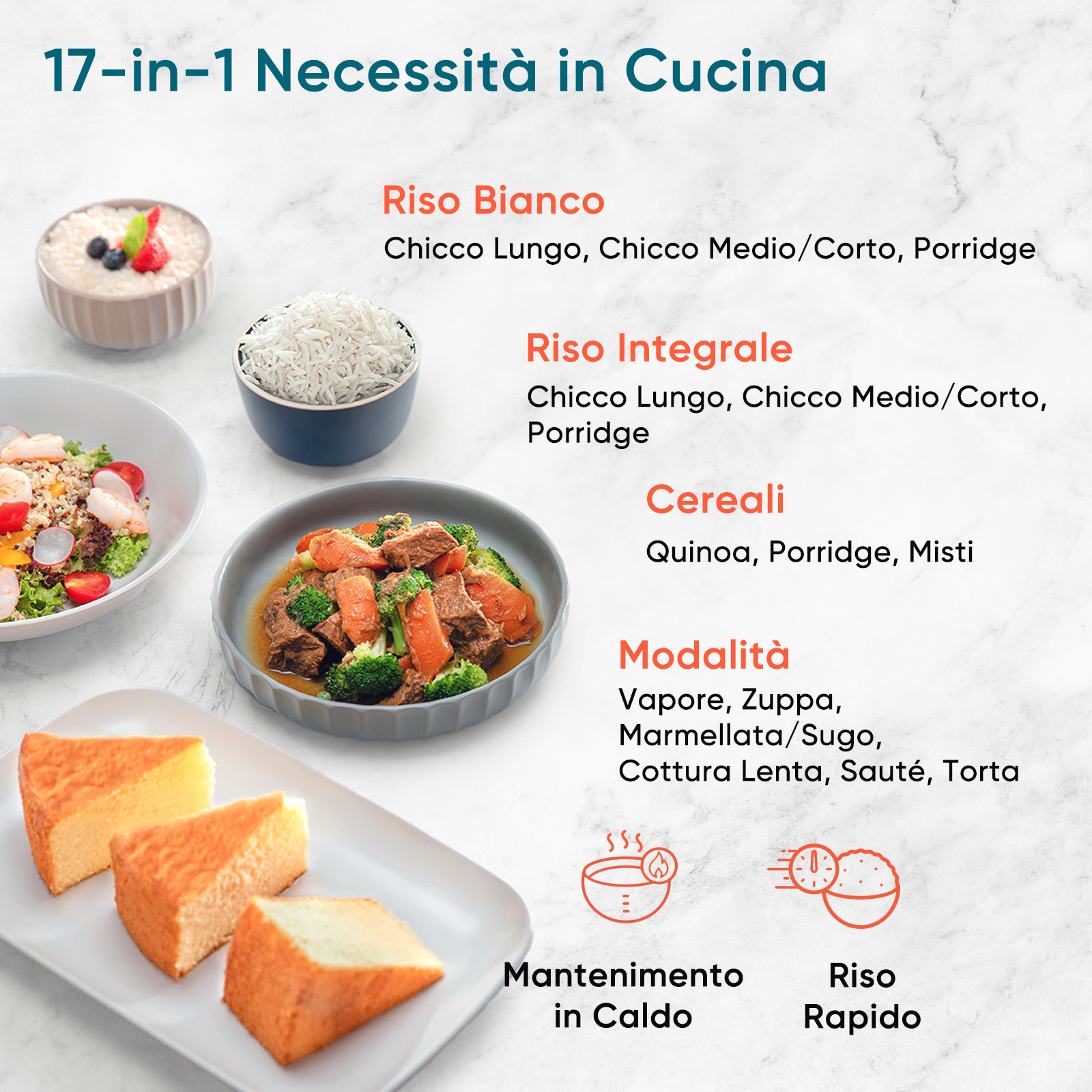 Cosori Cuociriso Multifunzione 5L Nero