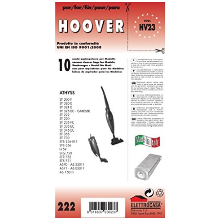 Elettrocasa Accessori pulizia superficie - Sacchetti Aspirapolvere - Hv23 |  Comet