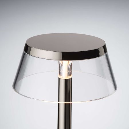 Flos - BON JOUR UNPLUGGED NERO CROMO Lampada da tavolo portatile