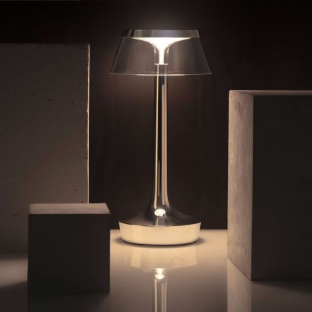 Flos - BON JOUR UNPLUGGED NERO CROMO Lampada da tavolo portatile