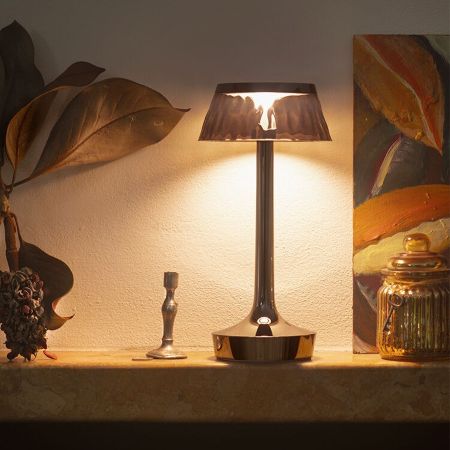 Flos - BON JOUR UNPLUGGED NERO CROMO Lampada da tavolo portatile