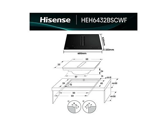 Hisense Piano Cottura a Induzione Heh6432bscwf