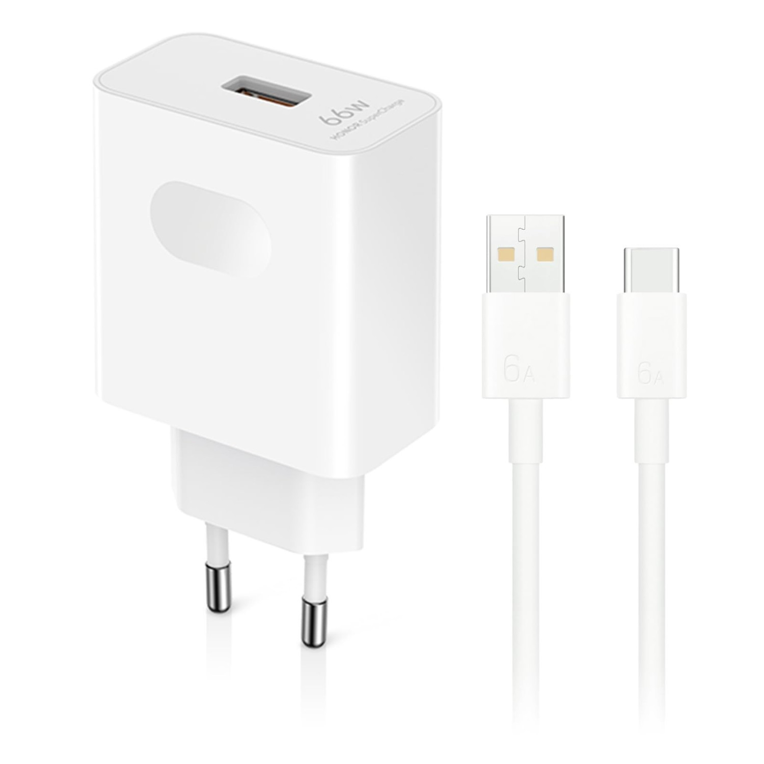 Honor Carica Batterie 5503abqx 66W USB-A con Cavo USB-C Bianco