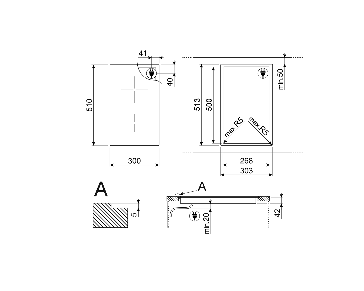 Smeg Piano cottura ad induzione Se232td2 Nero