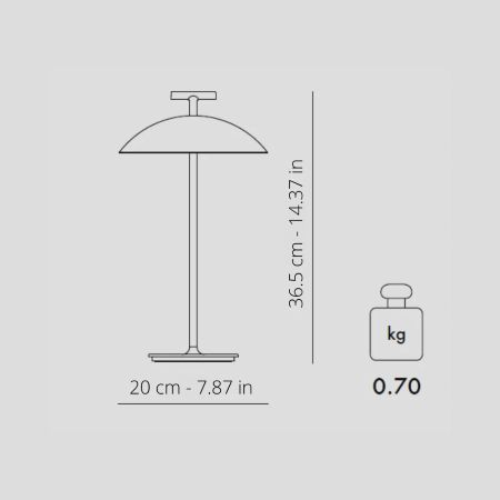 Kartell - Mini Geen-A Battery Nero Lampada da Tavolo Ricaricabile