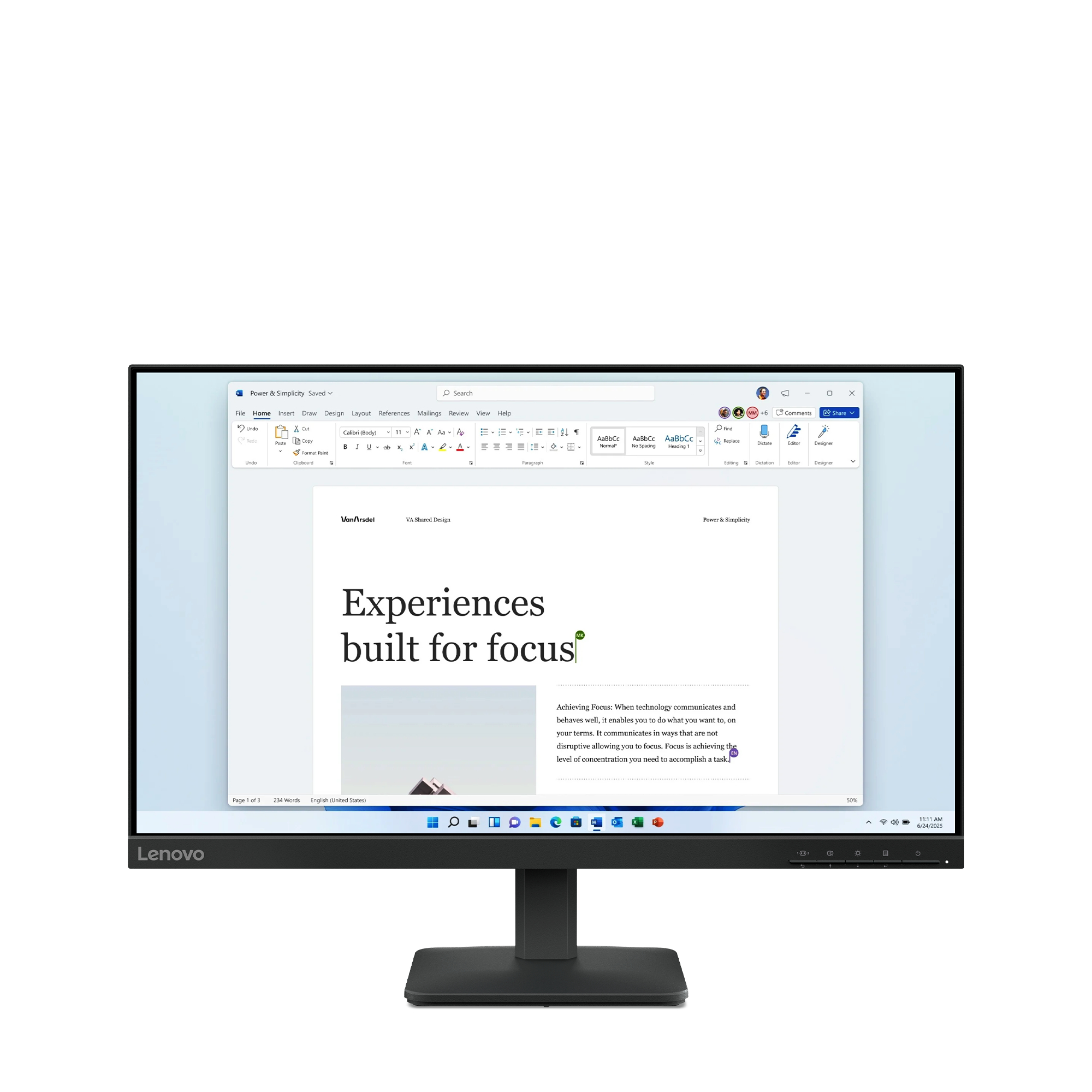 Lenovo Monitor L24-4e C1i5 Raven Black