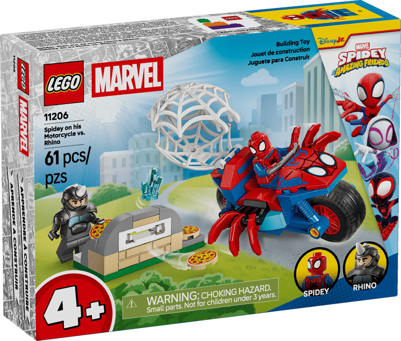 Lego® Marvel Spidey sulla moto contro Rhino 11206