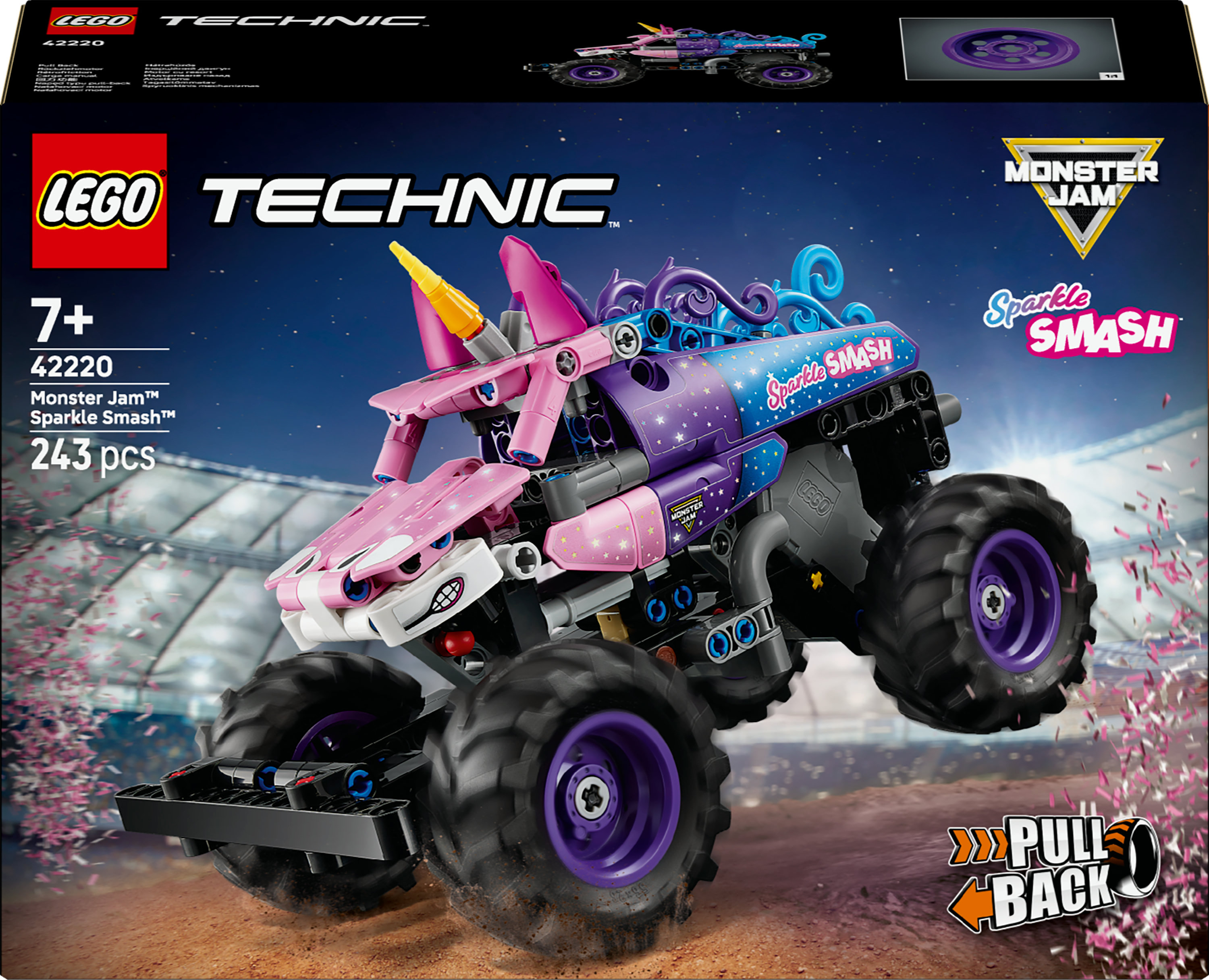 Lego Technic Monster Jam™ Sparkle Smash™ a retrocarica 42220