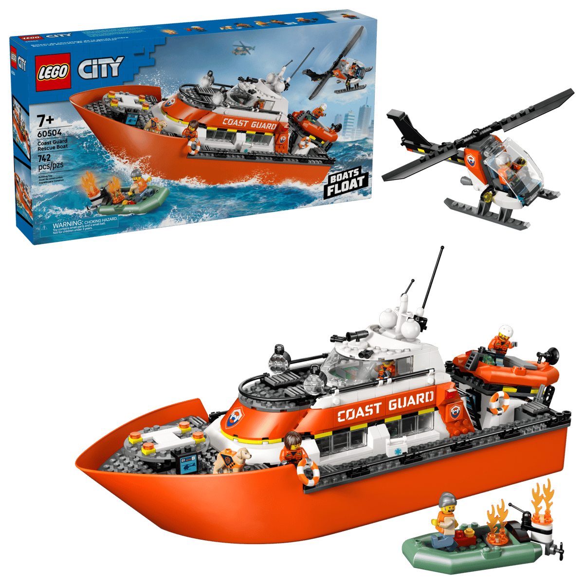 Lego® Motoscafo di soccorso ed elicottero della Guardia Costiera 60504