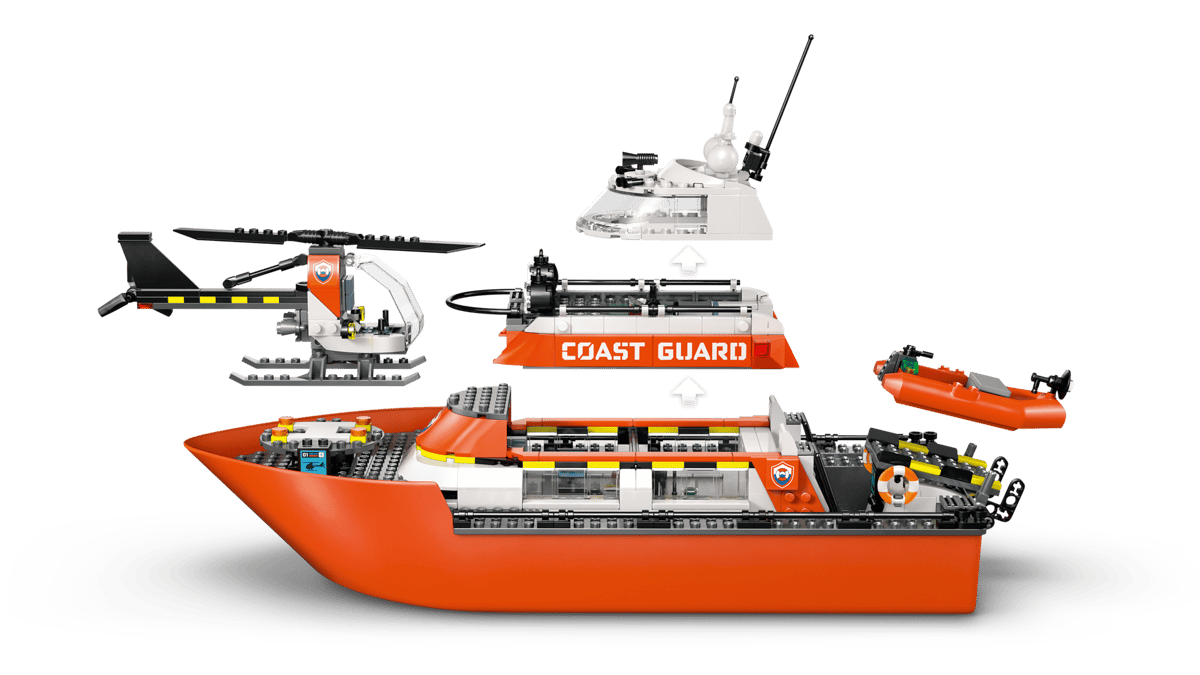 Lego® Motoscafo di soccorso ed elicottero della Guardia Costiera 60504