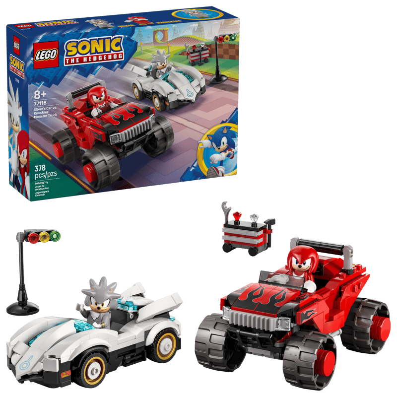 Lego® Sonic the Hedgehog: Auto di Silver vs. Monster Truck di Knuckles 77118