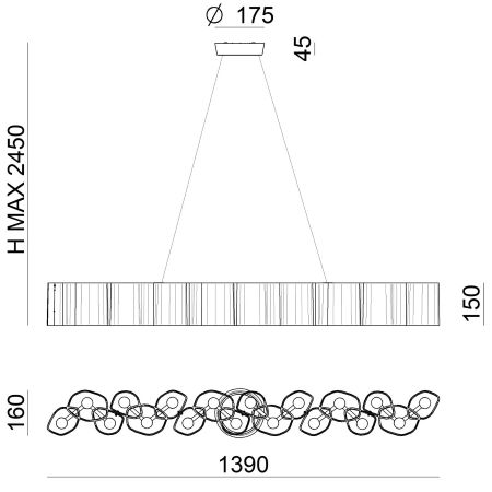 Stilnovo - Honey Lampada a Sospensione L.139 cm