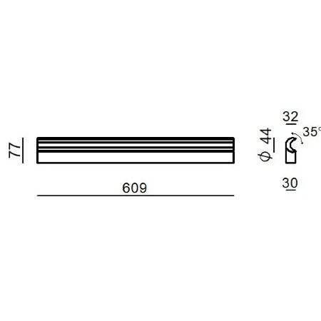 Linea Light - Halfpipe Bianco Applique
