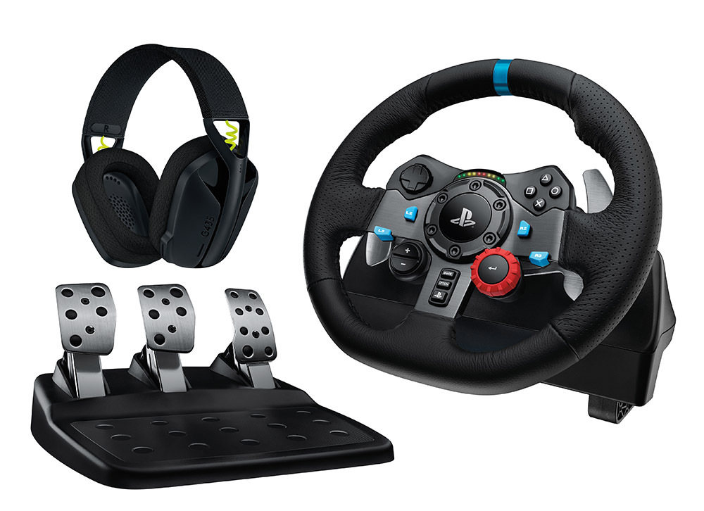 Logitech Set Simulatore di corsa G29 + cuffie G321 + Pedale Nero