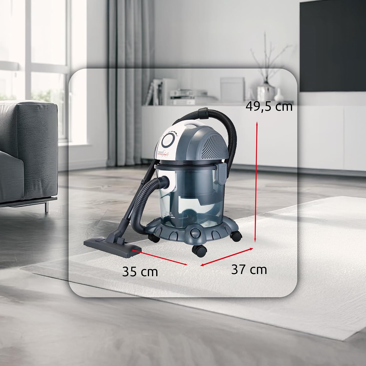 Melchioni Bidone Aspiratutto Mr Bin G con filtro ad acqua Grigio
