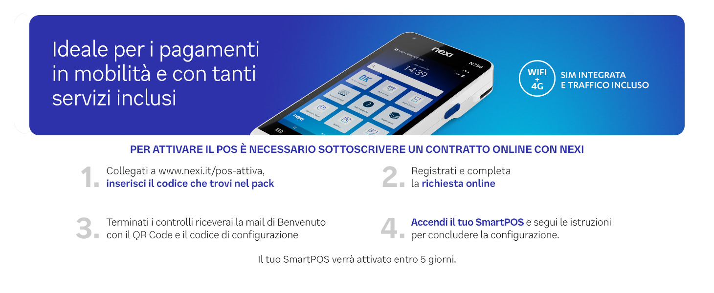 Nexi Smart Pos Mini Con Cassa Digitale