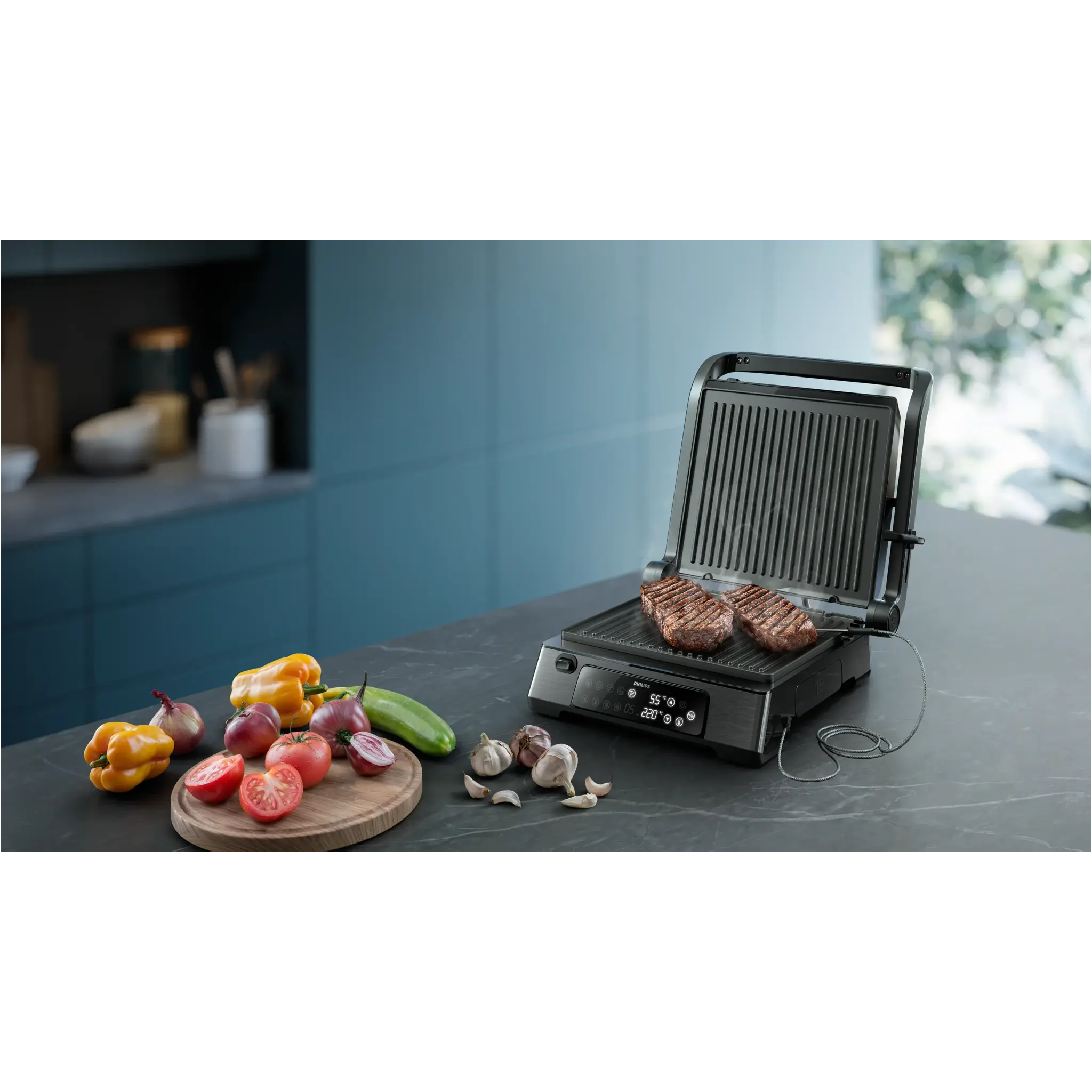 Philips Grill a contatto Serie 700 Hd6307/70 Nero