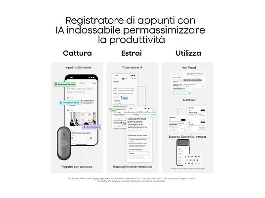 Plaud Registratore vocale Pin S