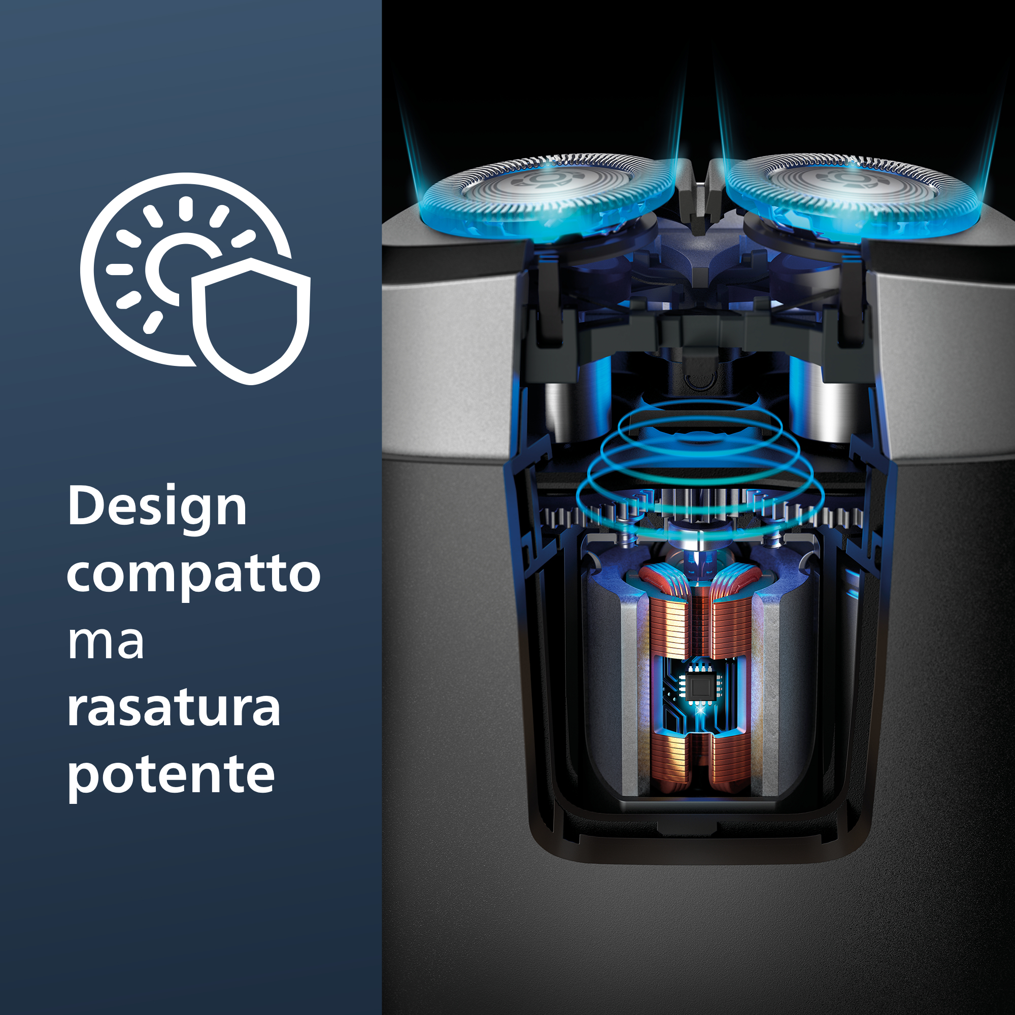 Philips Rasoio elettrico compatto Pq888/06 Nero