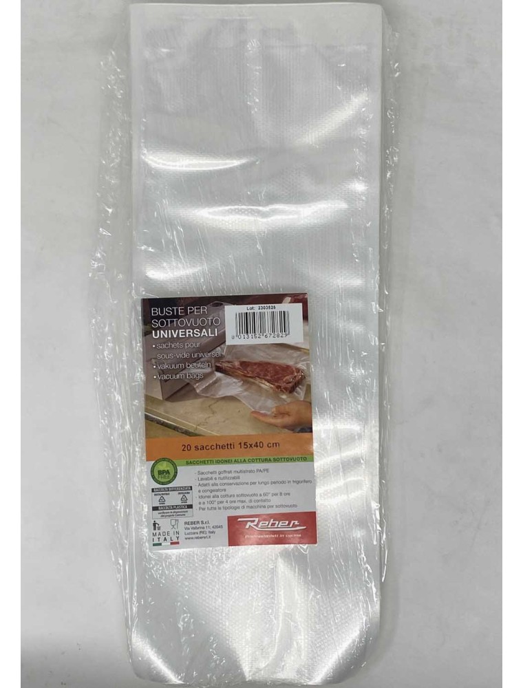 Reber Sacchetti Sottovuoto 15x40cm 20Pz 6728 N/20
