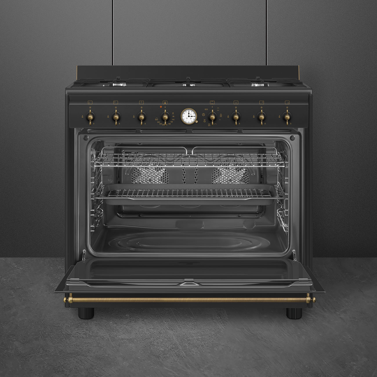 Smeg Cucina con piano cottura Gas Co90gman2 Antracite
