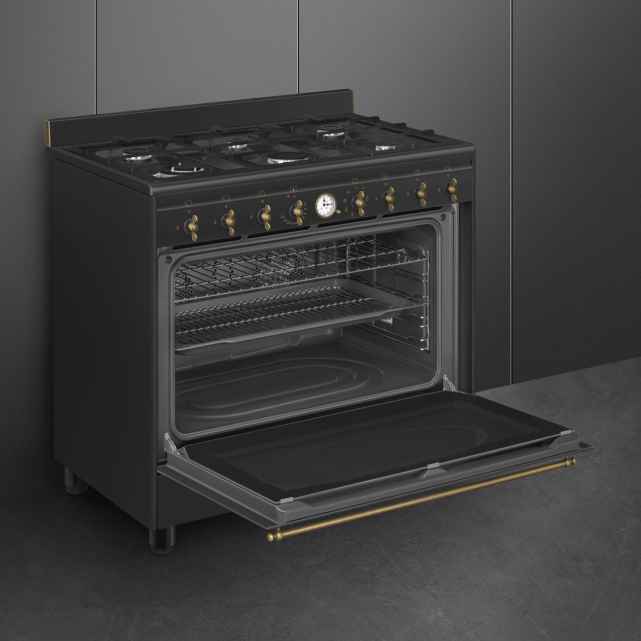 Smeg Cucina con piano cottura Gas Co90gman2 Antracite