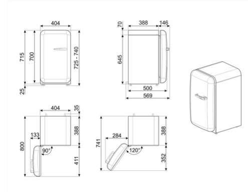Smeg Mini Frigorifero FAB5LWH6 Bianco Lucido