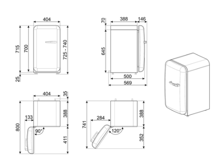 Smeg Mini Frigorifero FAB5LOR6 Arancione