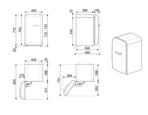 Smeg Mini Frigorifero FAB5LPB6 Azzurro lucido