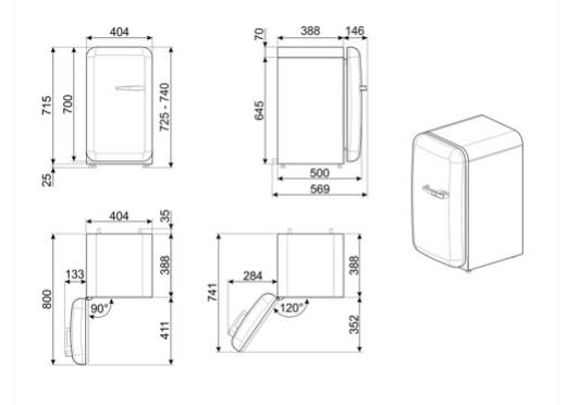 Smeg Mini Frigorifero FAB5LRD6 Rosso lucido