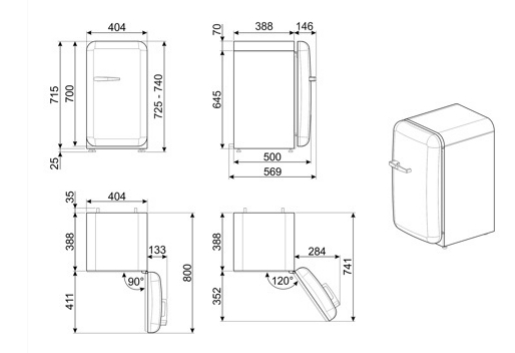 Smeg Mini Frigorifero FAB5RSV6 Silver lucido