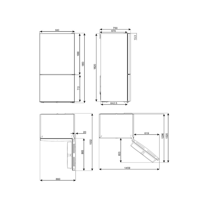 Smeg Frigorifero FC84EN4HM1 Marble look
