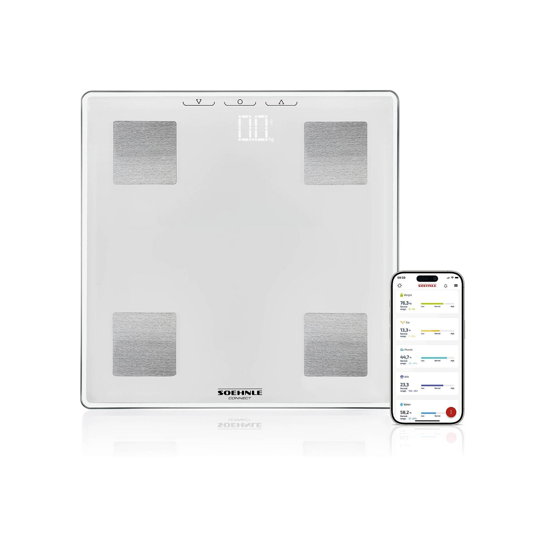 Soehnle Bilancia pesapersone  Shape Sense Connect Lite Personenwaage 63884