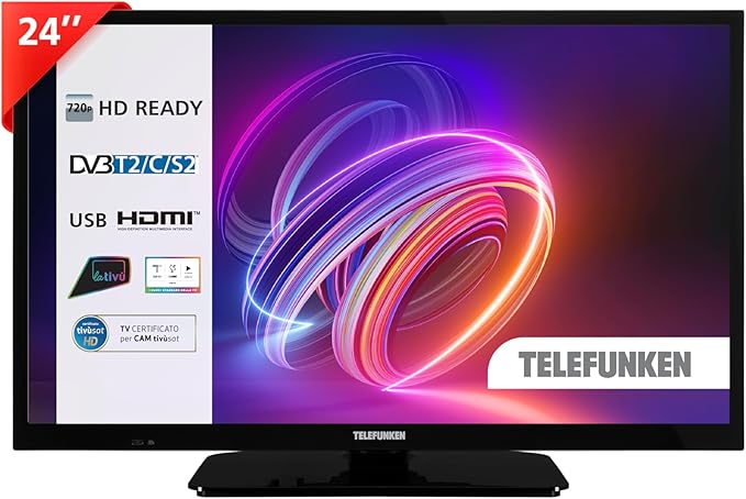 Telefunken Tv LED 24" 24tensnvz Nero