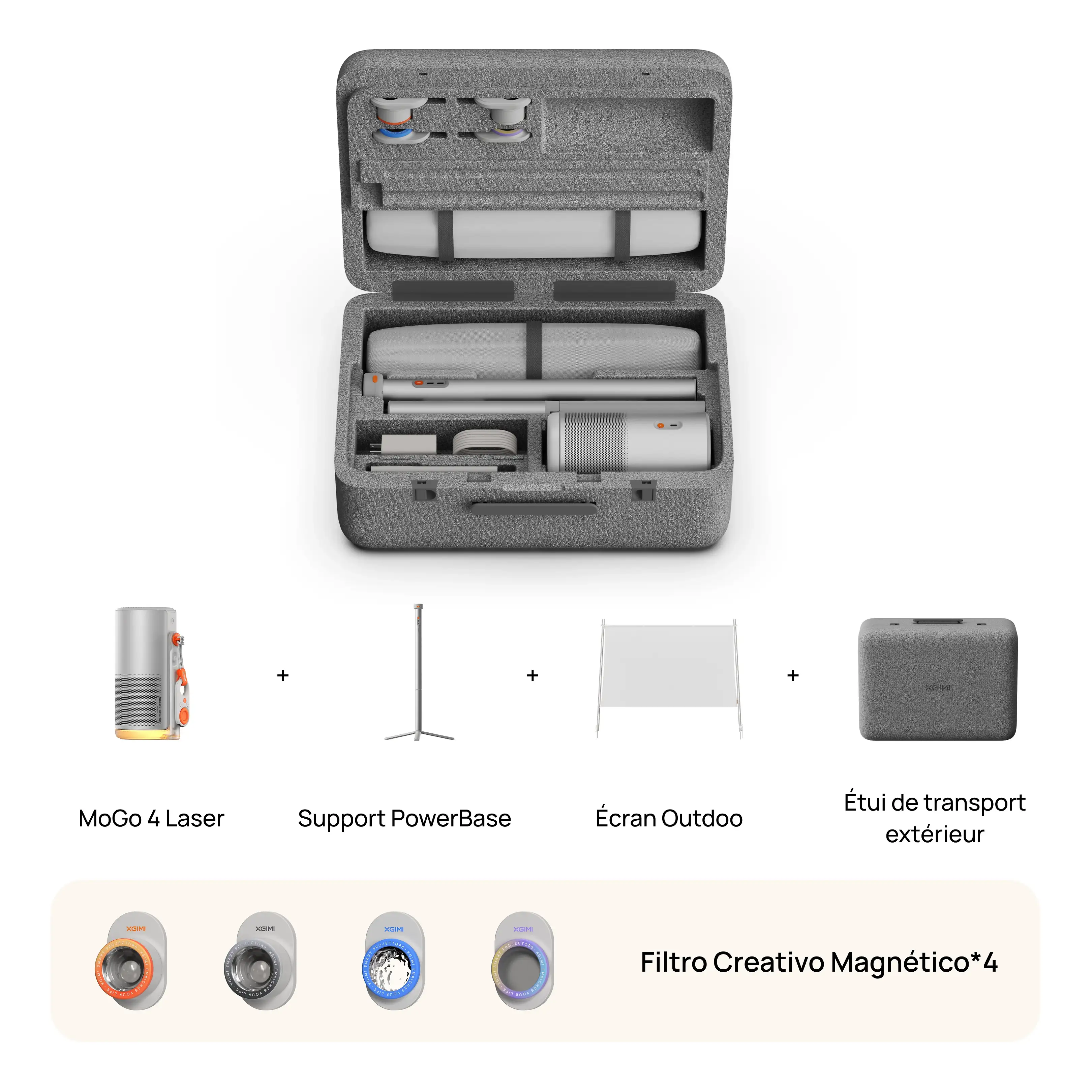 Xgimi Videoproiettore Mogo 4 Laser Outdoor Collection Portatile Bianco/oro/arancione