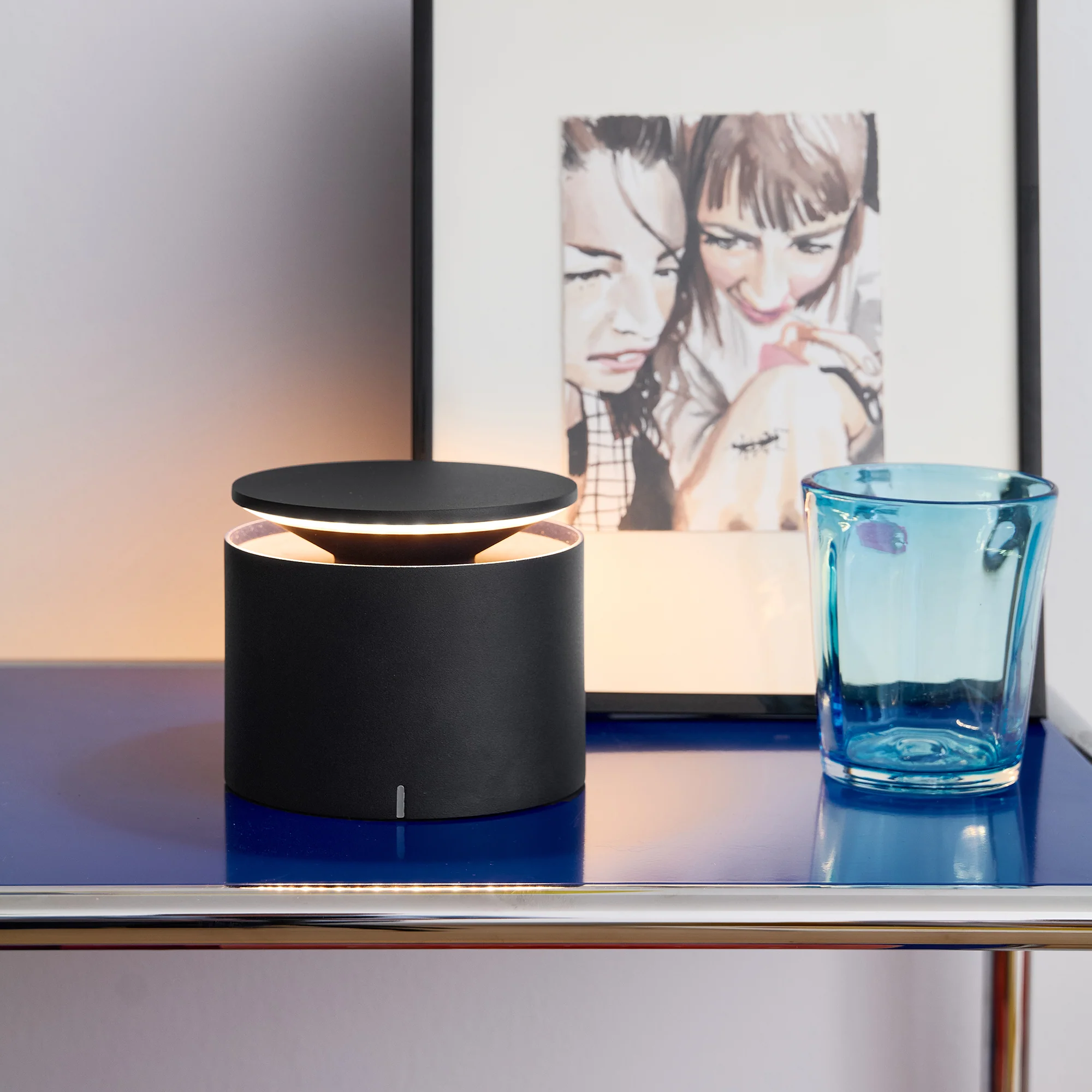 Zafferano - Push-Up Grigio Scuro Lampada da Tavolo